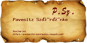 Pavesitz Szörénke névjegykártya